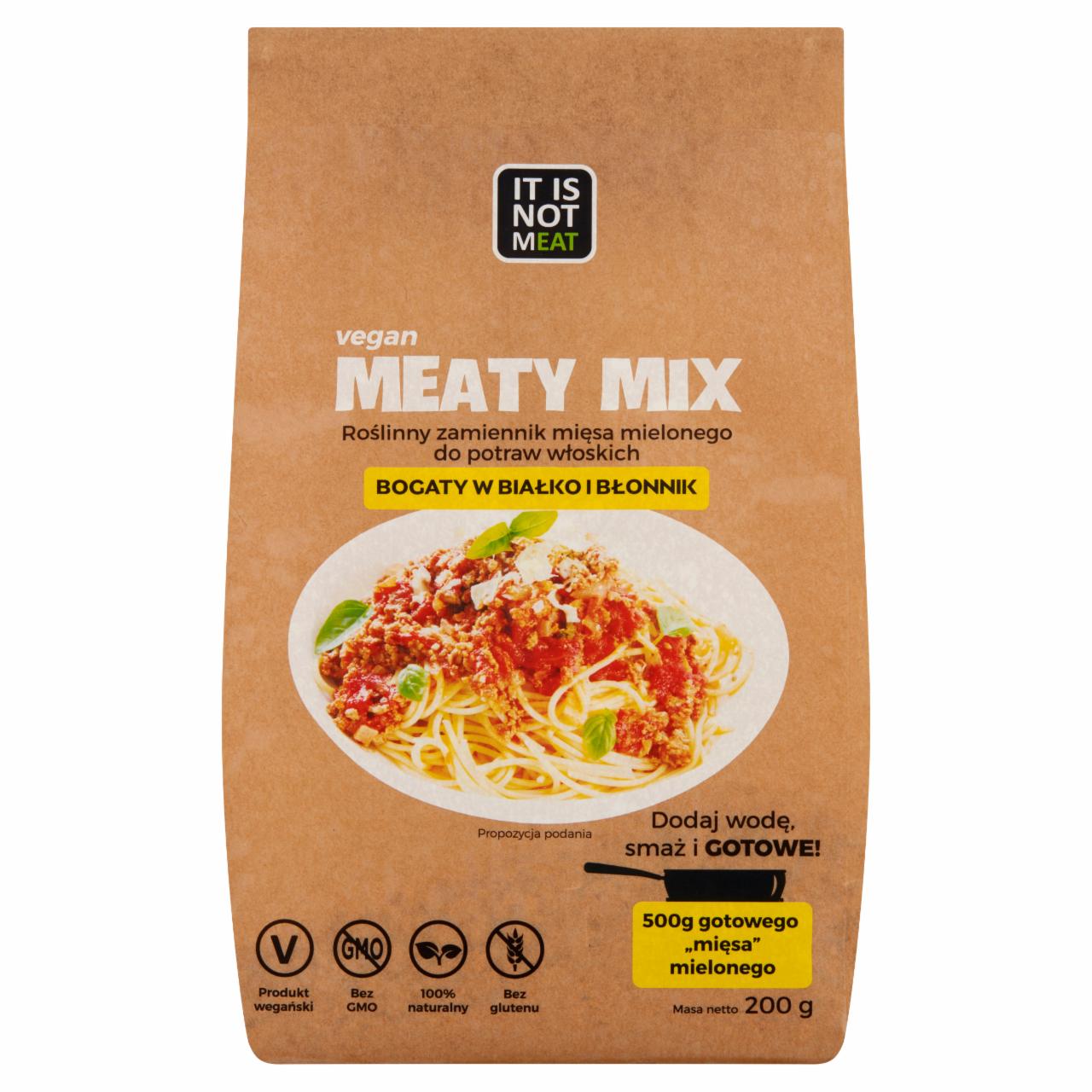 Zdjęcia - It is not mEAT Meaty Mix Roślinny zamiennik mięsa mielonego do potraw włoskich 200 g