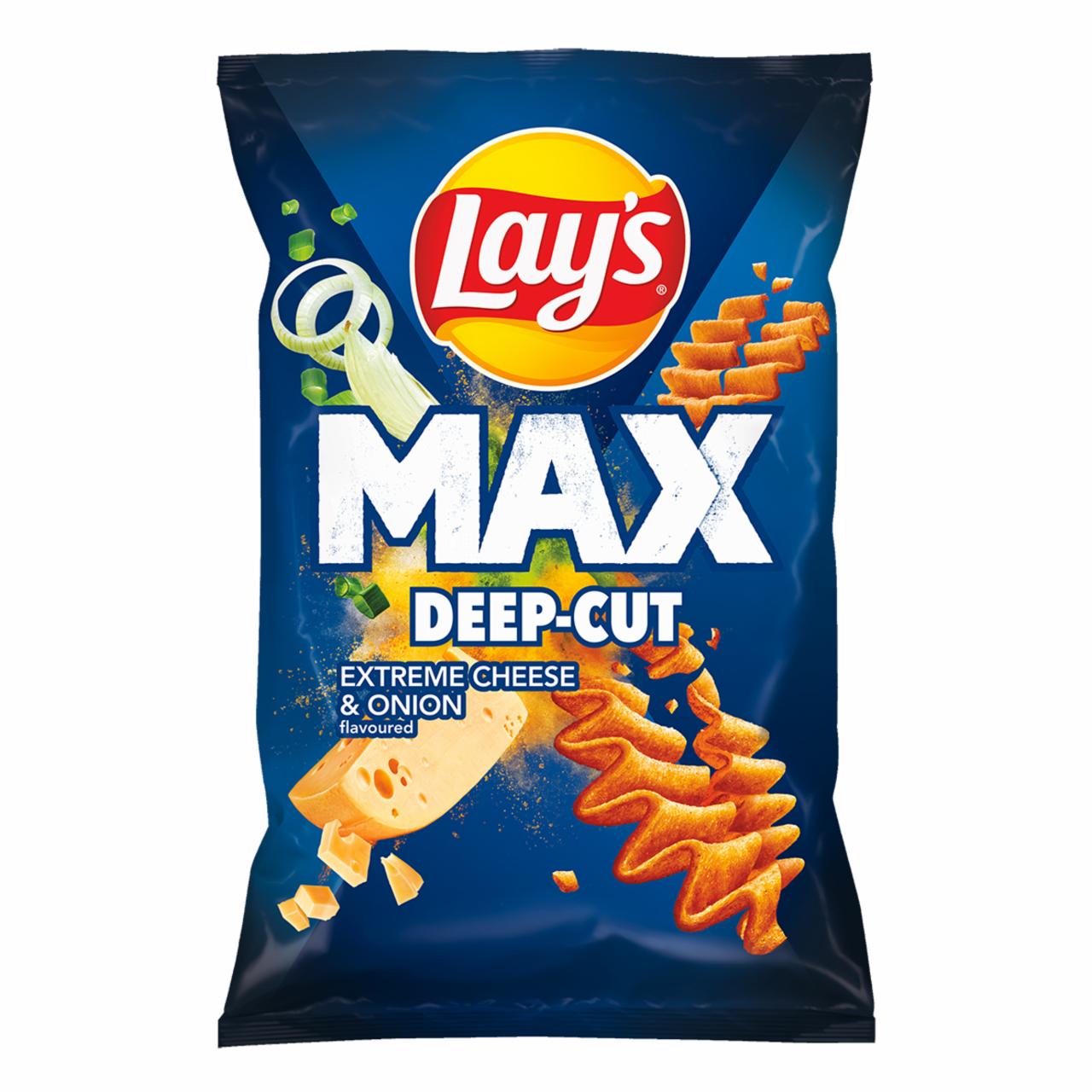 Zdjęcia - Lay's Max Deep-Cut Chipsy ziemniaczane o smaku sera i cebulki 120 g