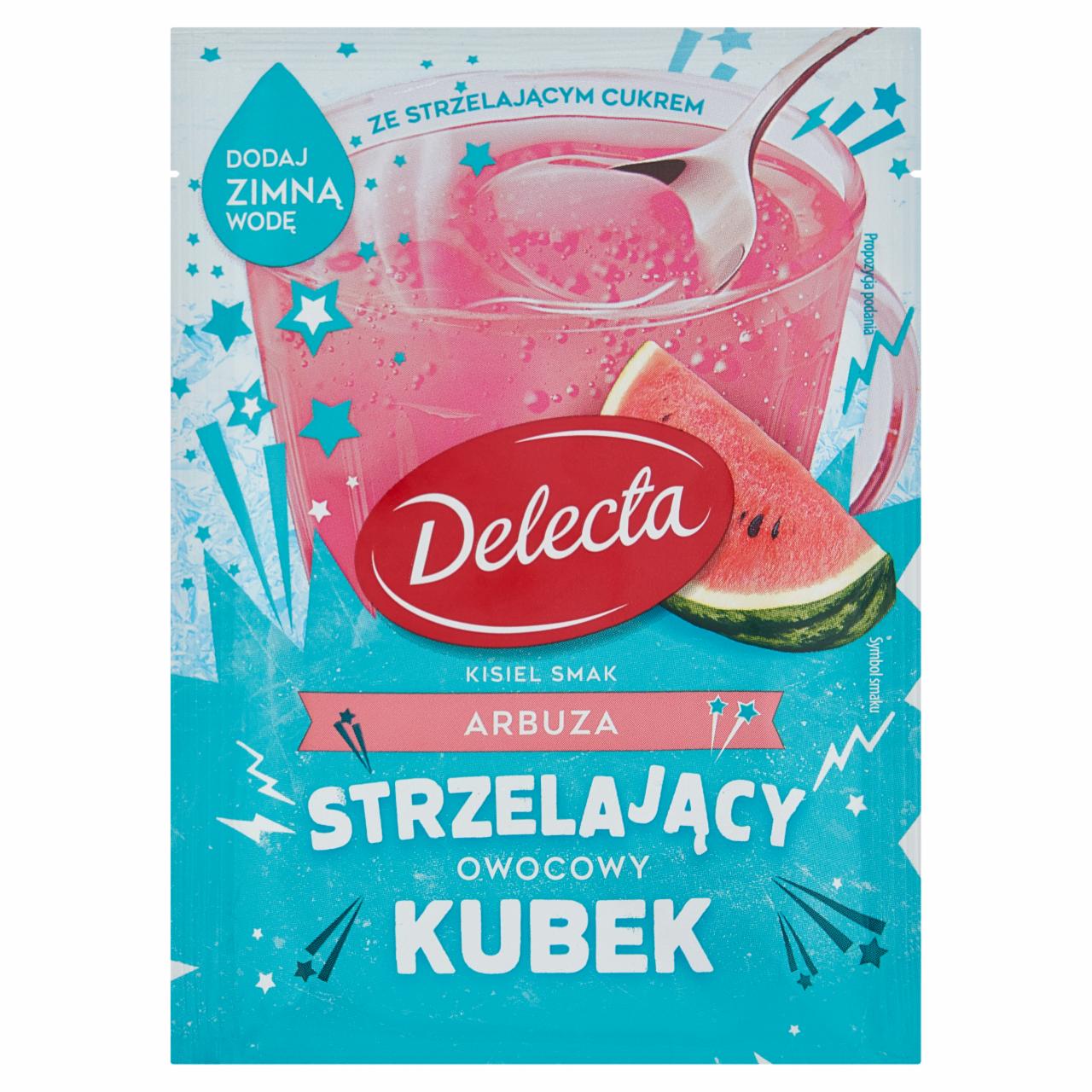 Zdjęcia - Delecta Strzelający owocowy kubek Kisiel smak arbuza 34 g