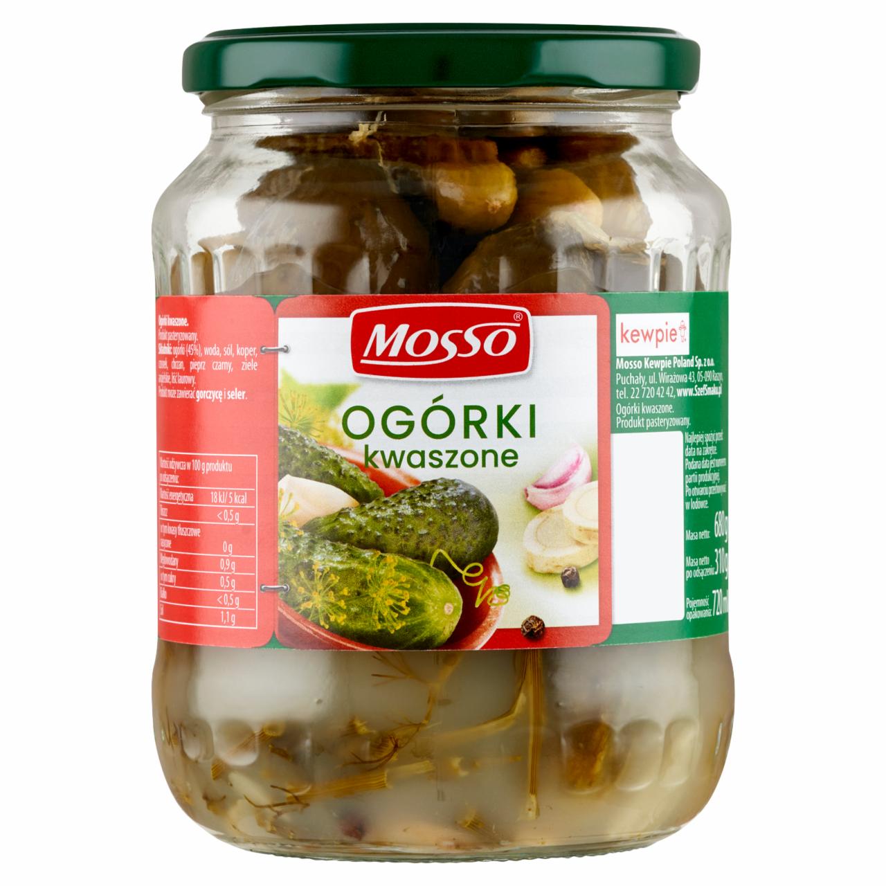 Zdjęcia - Mosso Ogórki kanapkowe 680 g