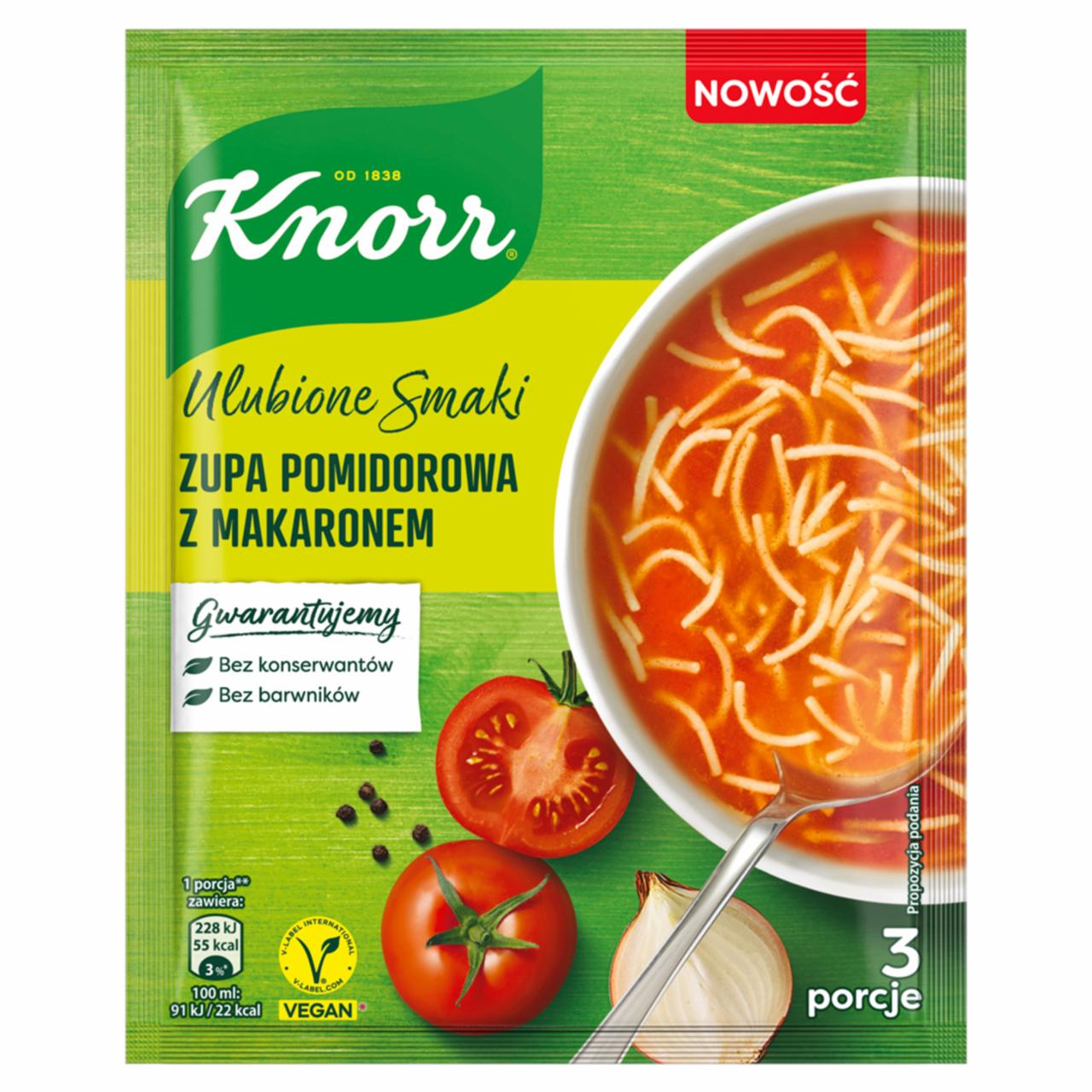 Zdjęcia - Knorr Ulubione Smaki Zupa pomidorowa z makaronem 50 g