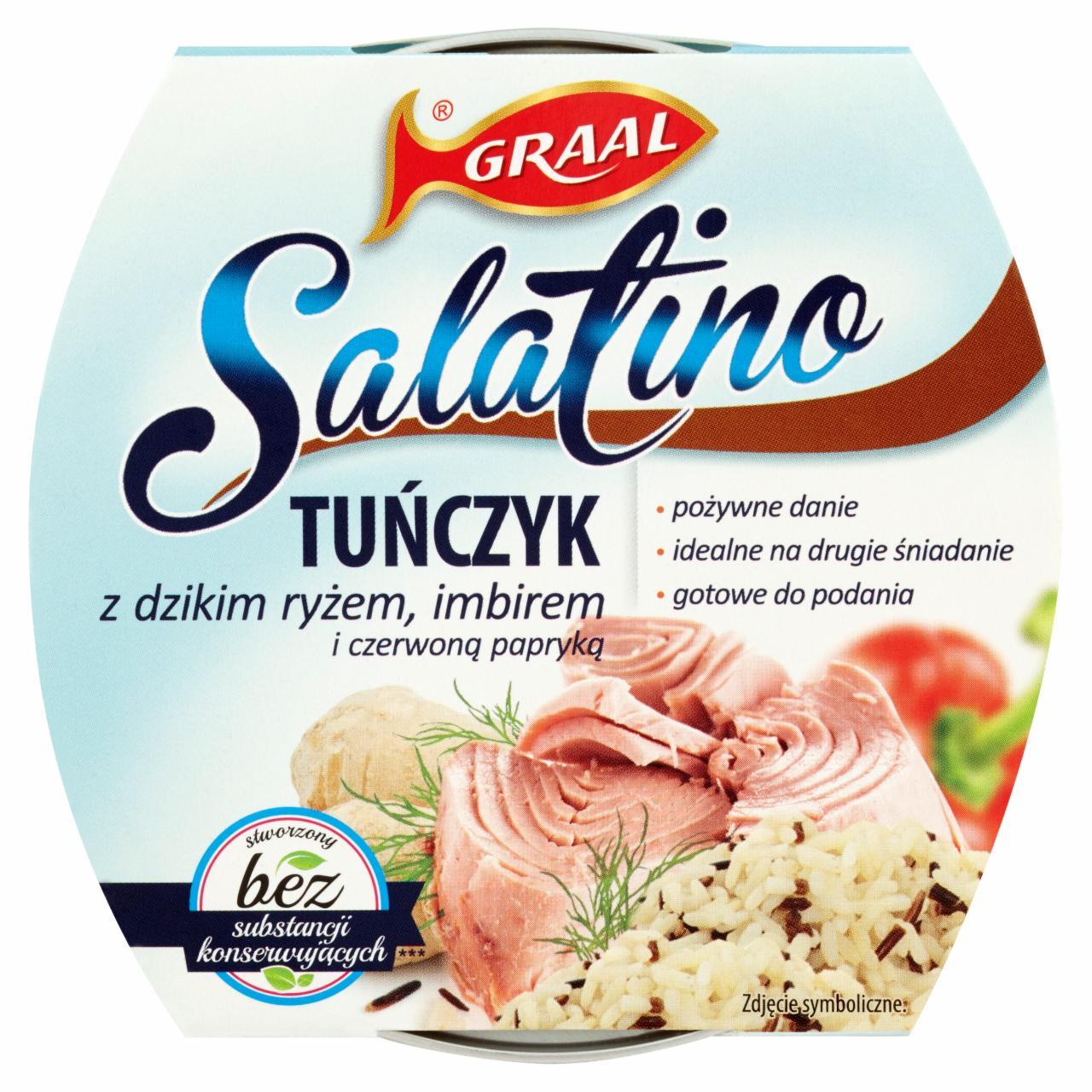 Zdjęcia - GRAAL Salatino Tuńczyk z dzikim ryżem imbirem i czerwoną papryką 160 g