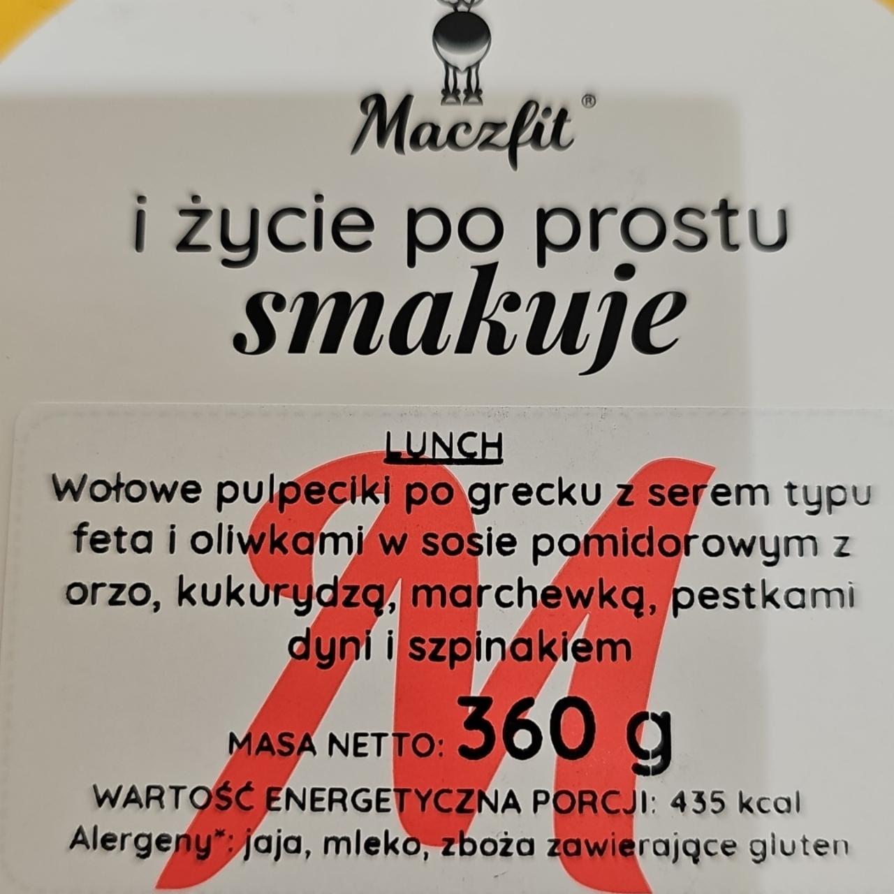 Zdjęcia - Wołowe pulpeciki po grecku z serem typu feta i oliwkami w sosie pomidorowym z orze kukurydzą marchewką pestkami dyni i szpinakiem Maczfit