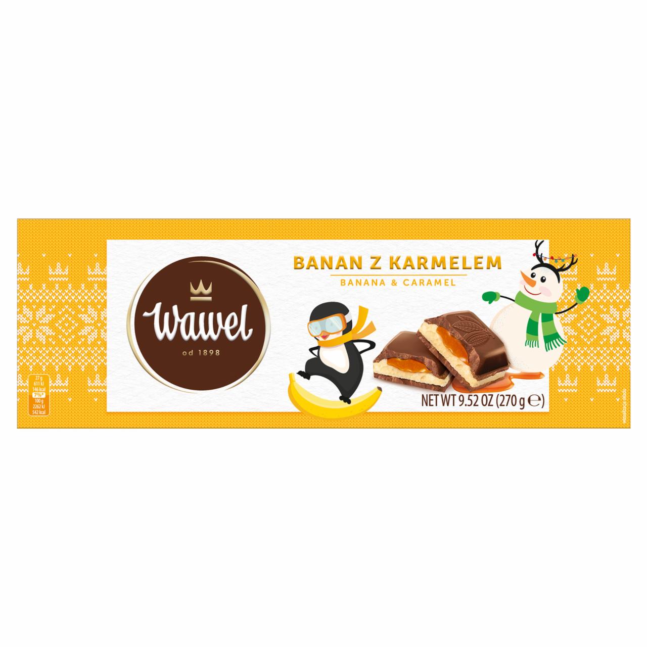 Zdjęcia - Wawel Czekolada mleczna nadziewana banan z karmelem 270 g