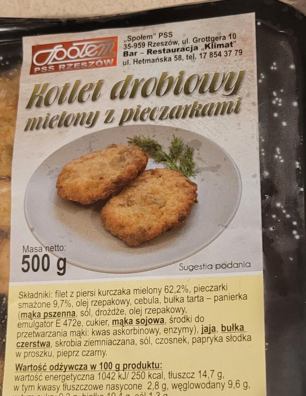 Zdjęcia - Kotlet drobiowy mielony z pieczarkami Społem