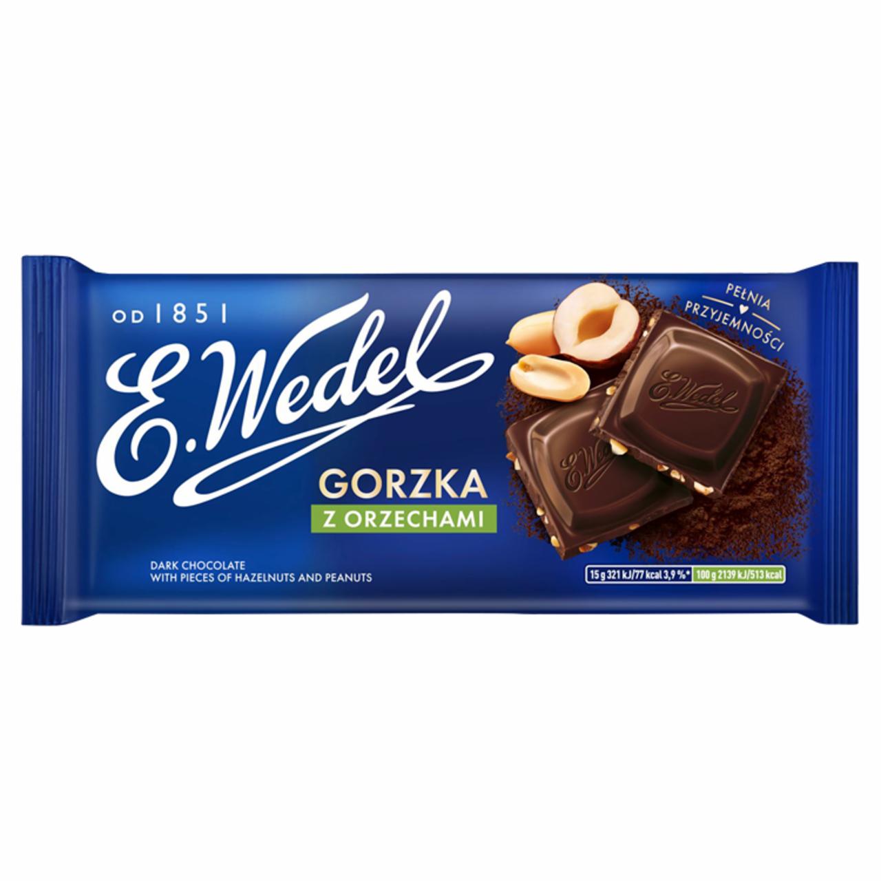 Zdjęcia - E. Wedel Czekolada gorzka z orzechami 90 g