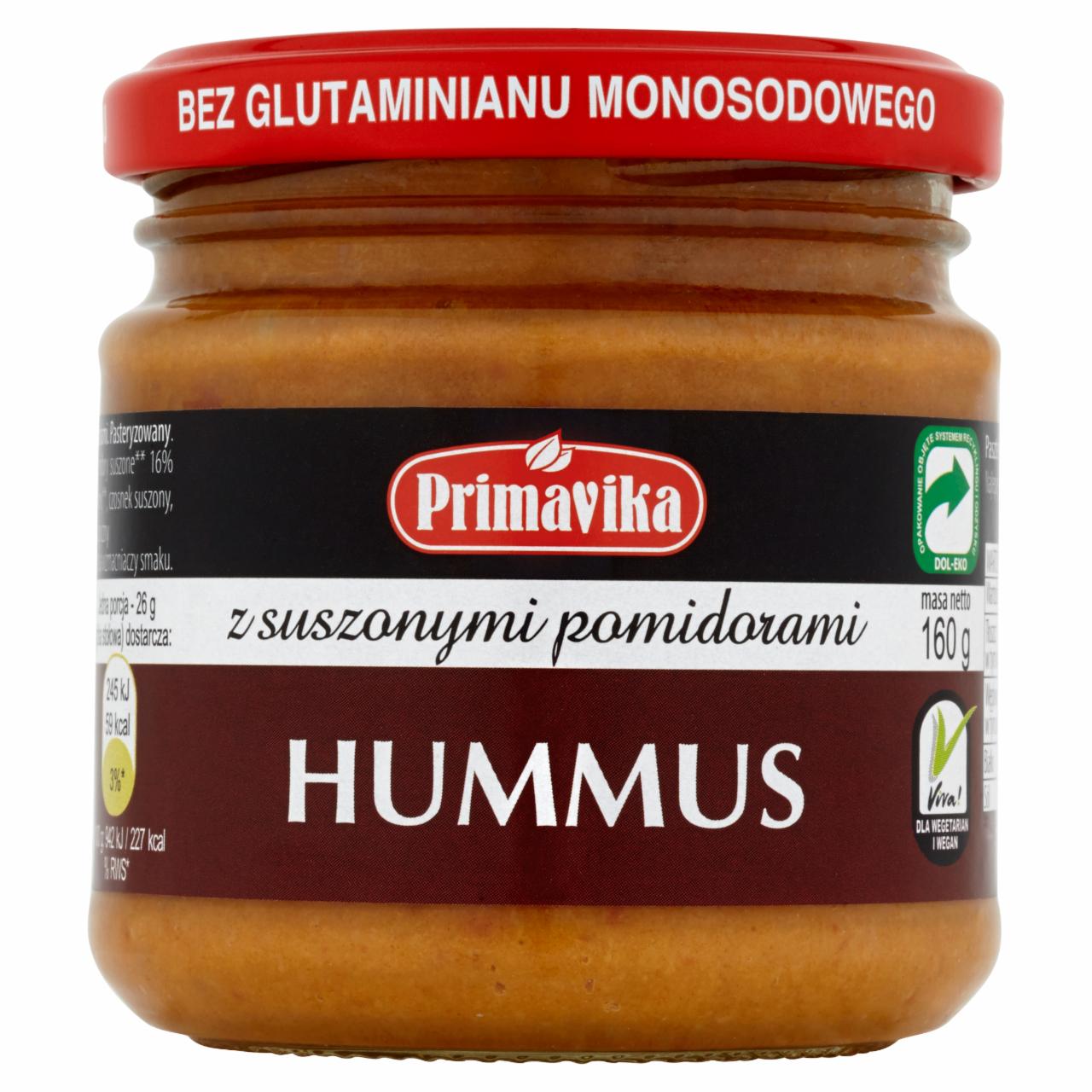 Zdjęcia - Primavika Hummus z suszonymi pomidorami 160 g