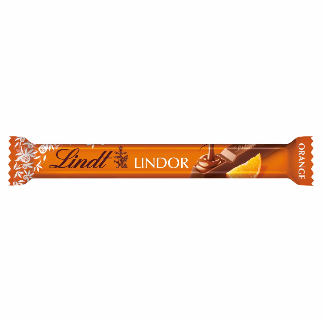 Zdjęcia - Lindt Lindor Czekolada mleczna z nadzieniem o smaku pomarańczowym 38 g