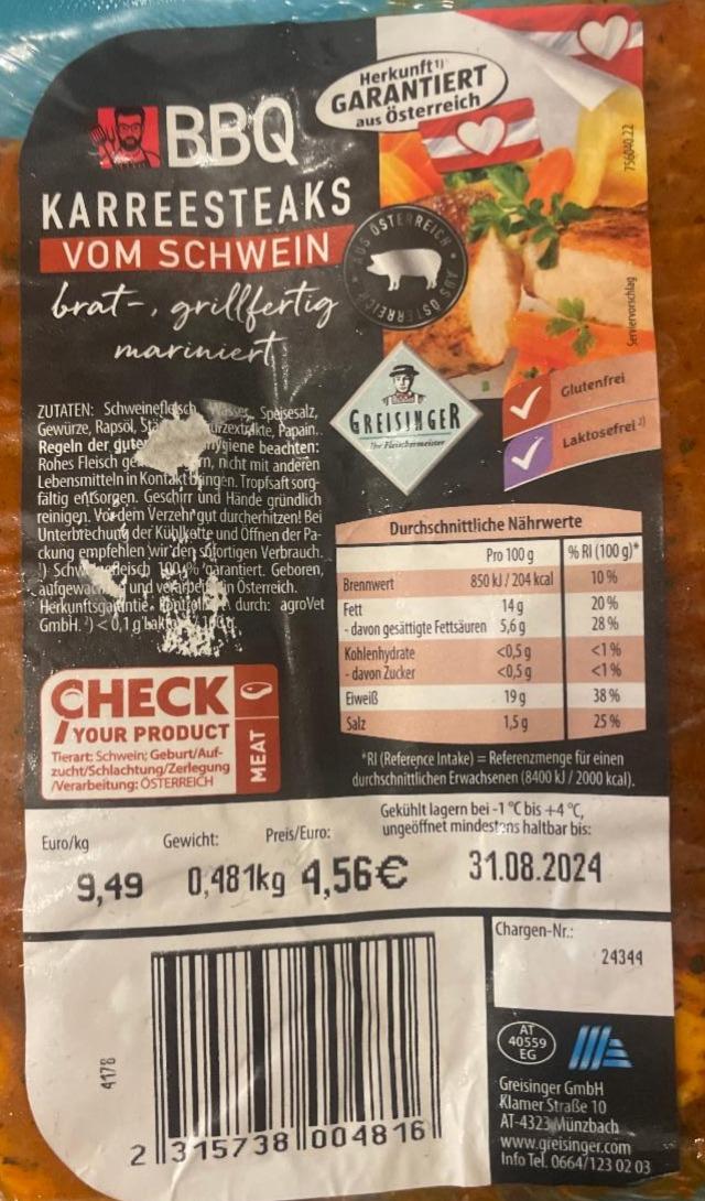 Zdjęcia - Karreesteaks vom Schwein BBQ