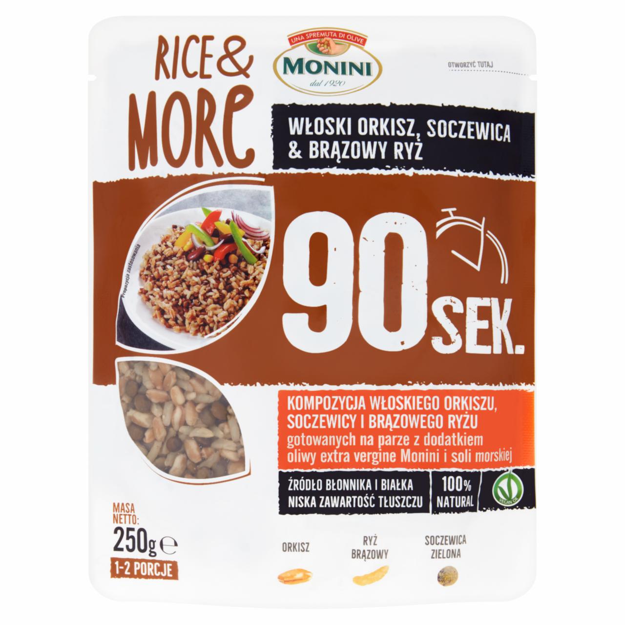 Zdjęcia - Monini Rice & More Kompozycja włoskiego orkiszu soczewicy i brązowego ryżu 250 g