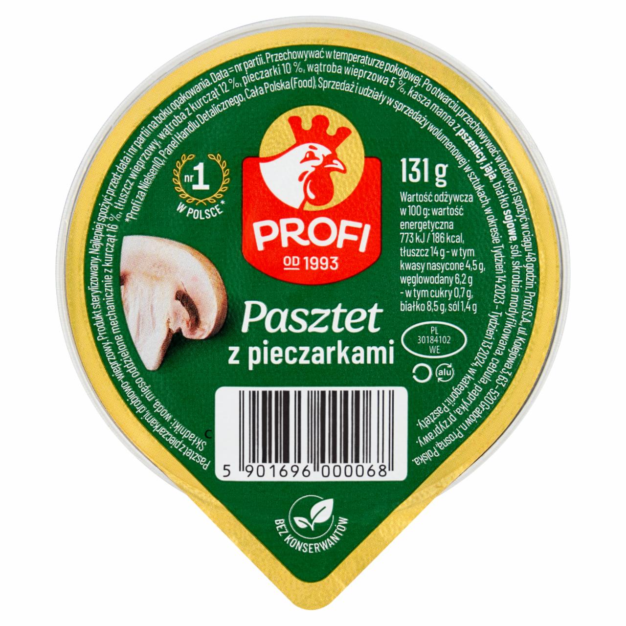 Zdjęcia - Profi Pasztet z pieczarkami 131 g