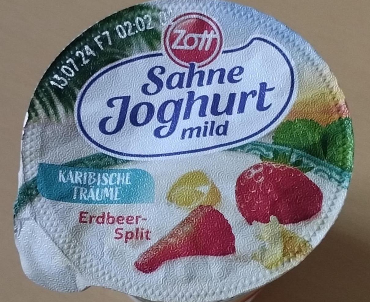 Zdjęcia - Sahne Joghurt mild karibische traume erdbeer split Zott