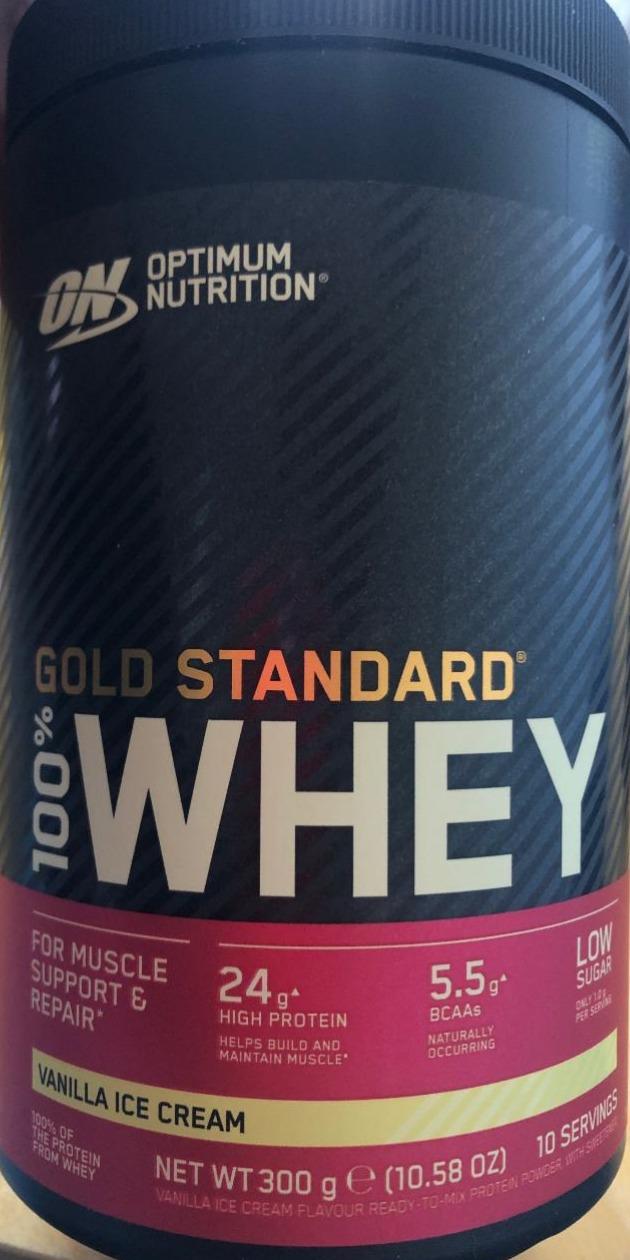 Zdjęcia - Gold standard 100% whey vanilla ice cream Optimum Nutrition