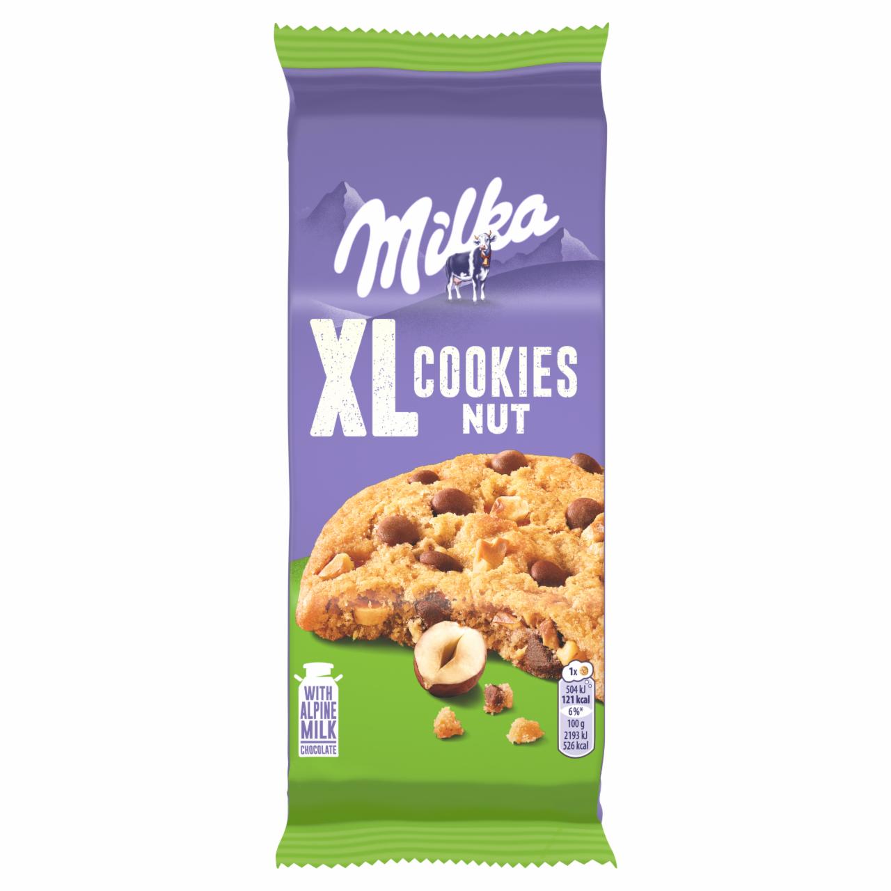 Zdjęcia - Milka XL Cookies Nuts Ciastka z kawałkami czekolady mlecznej i orzechami 184 g