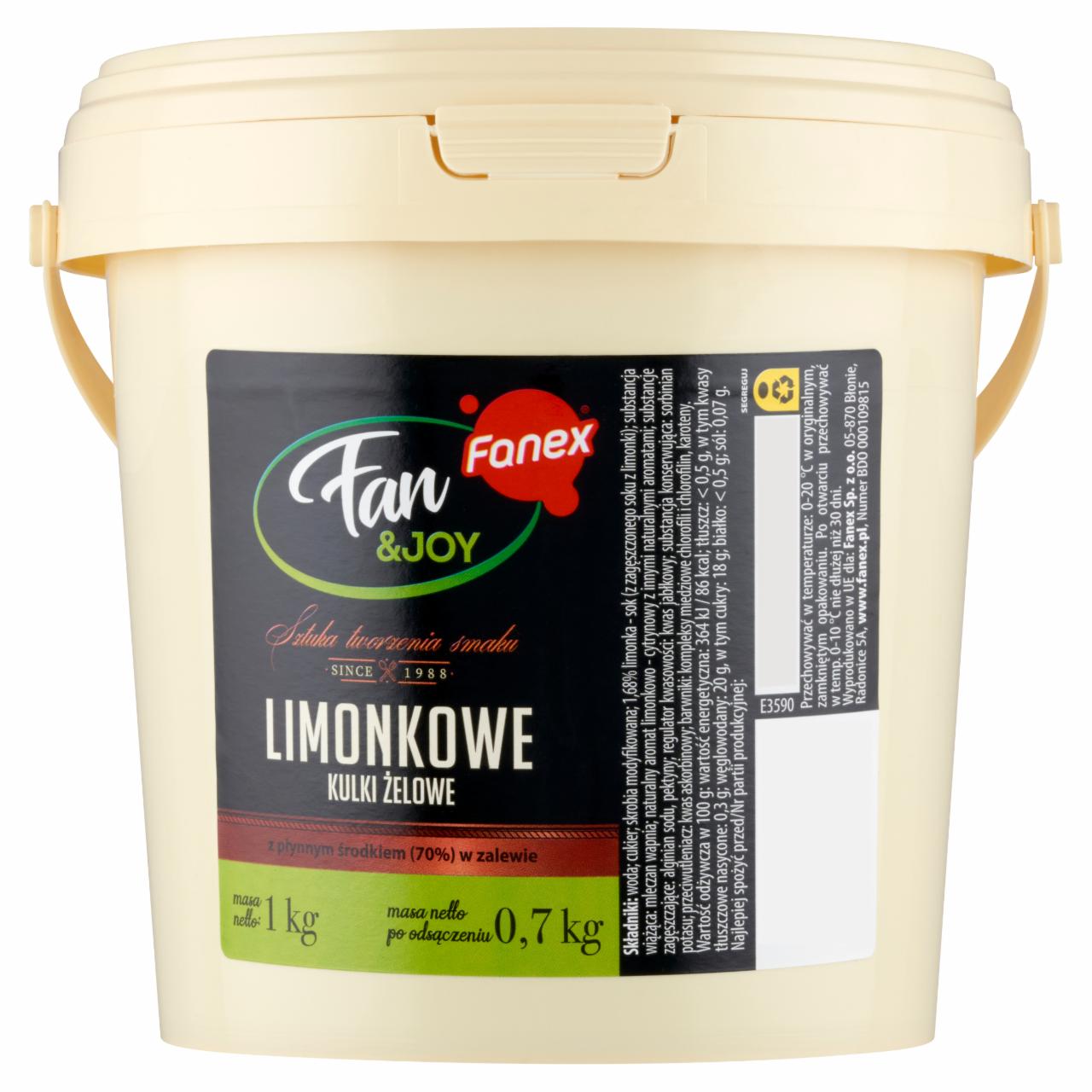 Zdjęcia - Fanex Fan&Joy Limonkowe kulki żelowe z płynnym środkiem w zalewie 1 kg