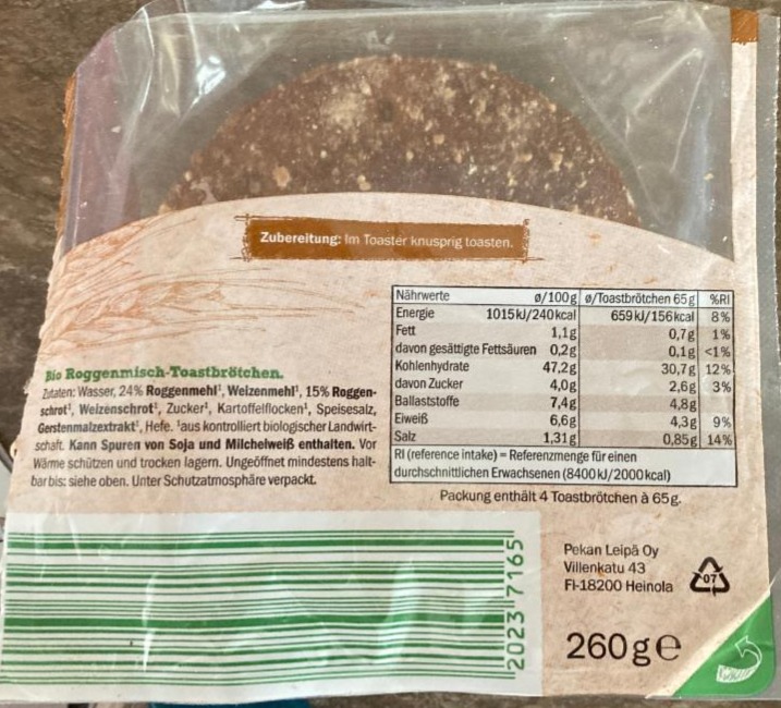 Zdjęcia - Bio roggenmisch toastbrötchen Grafschafter