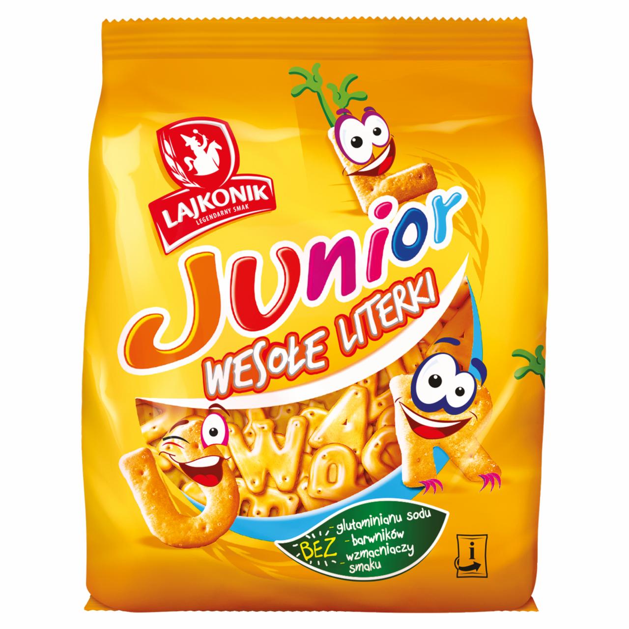 Zdjęcia - Lajkonik Junior Wesołe Literki Drobne krakersy solone 140 g