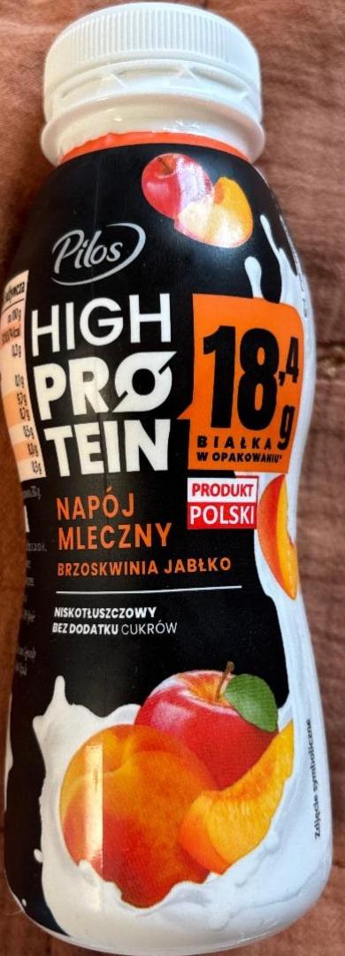 Zdjęcia - High protein napój mleczny brzoskwinia jabłko Pilos