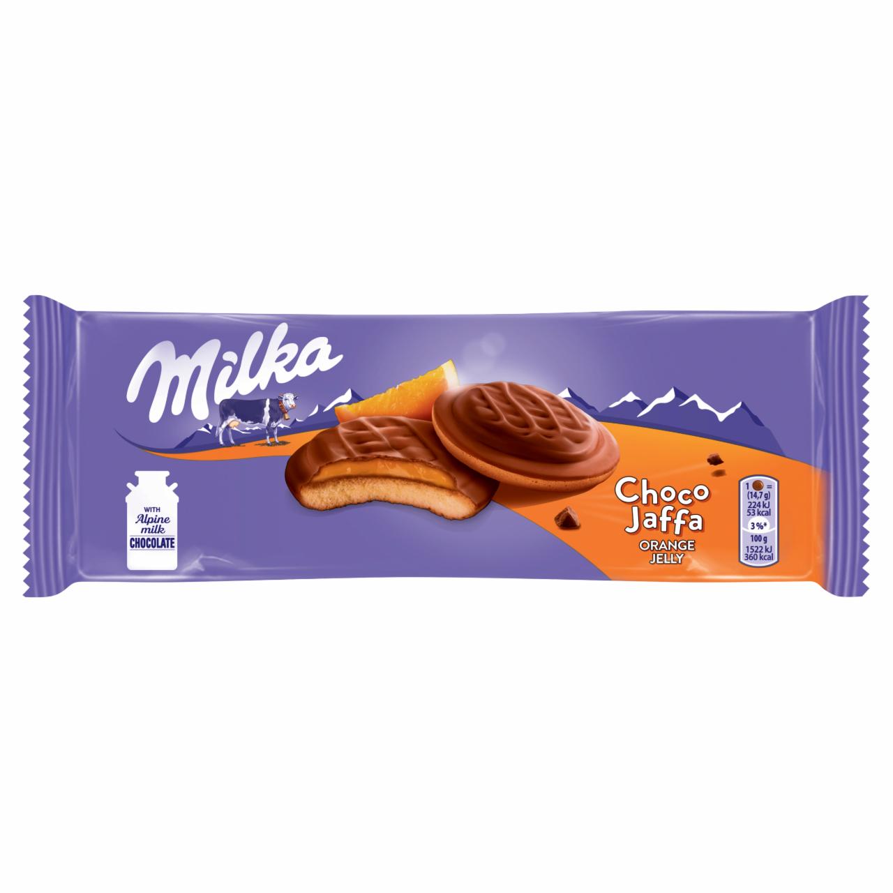 Zdjęcia - Milka Choco Jaffa Biszkopty z galaretką o smaku pomarańczowym oblewane czekoladą mleczną 147 g