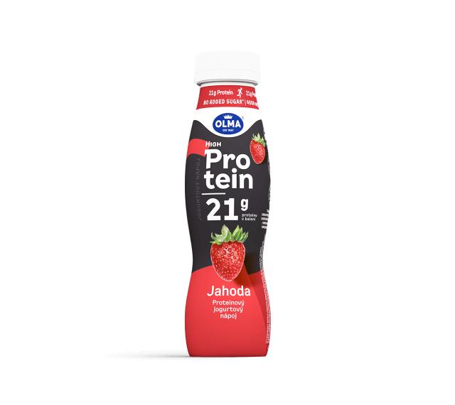 Zdjęcia - High protein jahoda proteinový jogurtový nápoj Olma