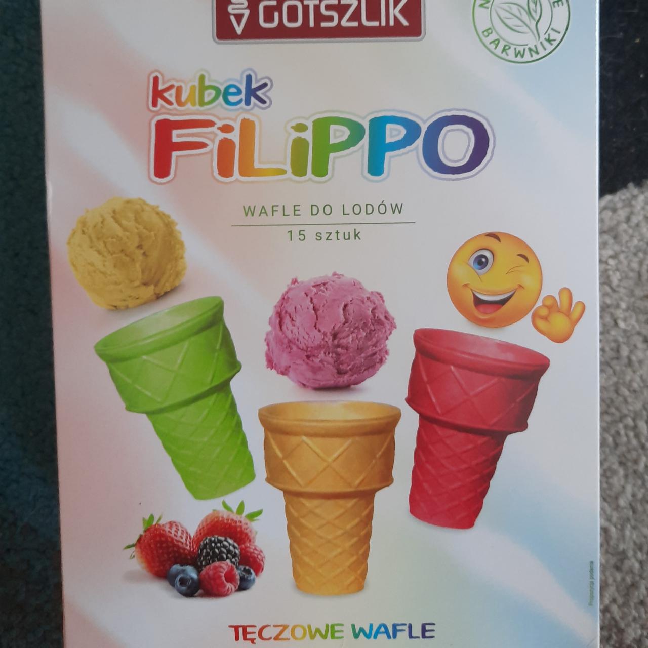 Zdjęcia - Tęczowe wafle do lodów kubek Filippo 80 g (15 sztuk)