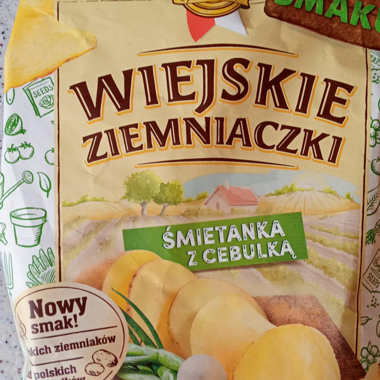 Zdjęcia - Wiejskie Ziemniaczki Chipsy ziemniaczane śmietanka z cebulką 130 g 