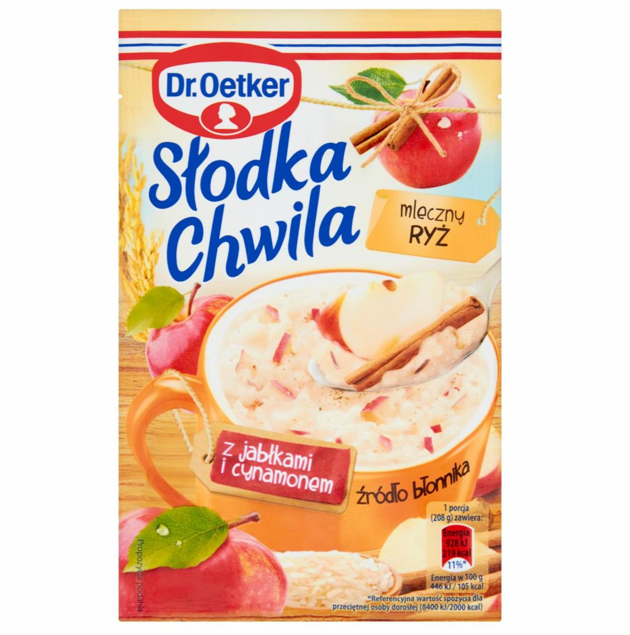 Zdjęcia - Słodka Chwila Mleczny Ryż z jabłkami i cynamonem Dr.Oetker