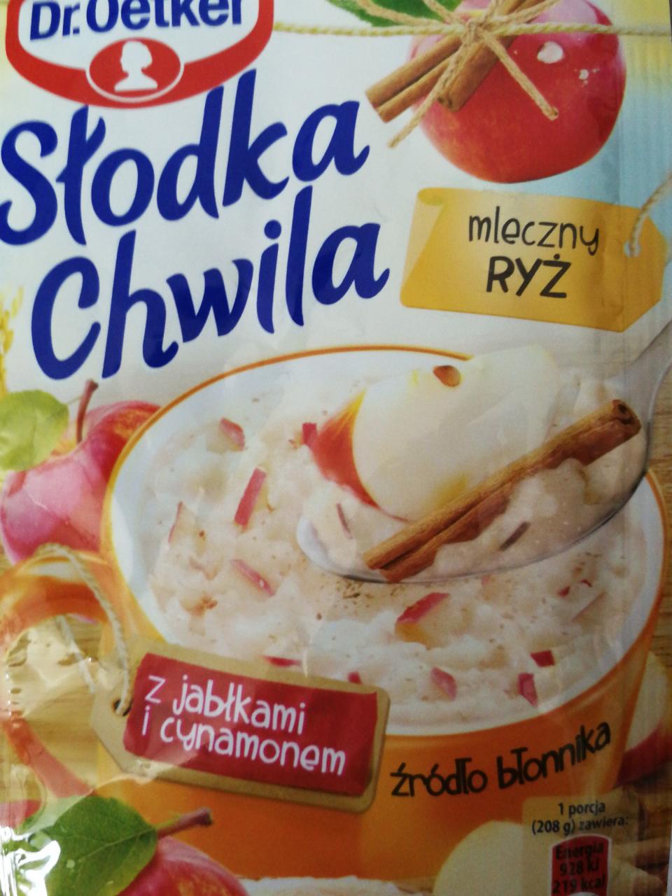 Zdjęcia - Słodka Chwila Mleczny Ryż z jabłkami i cynamonem Dr.Oetker