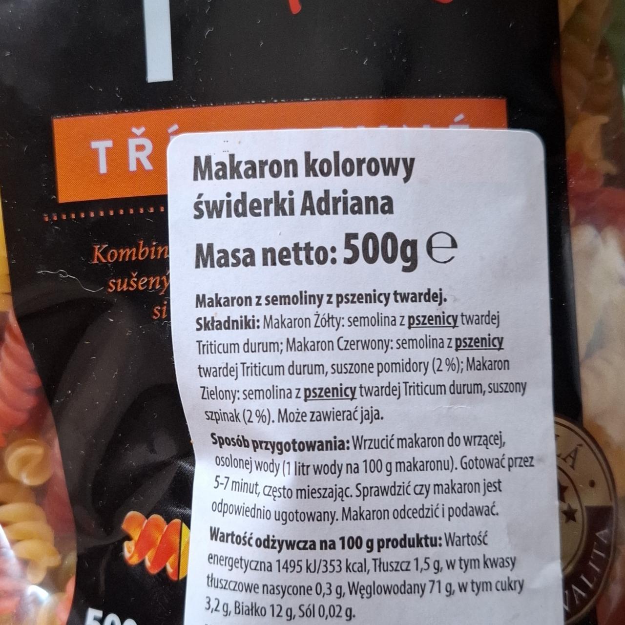 Zdjęcia - Makaron kolorowy świderki Adriana