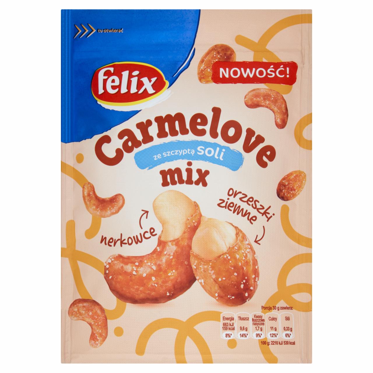 Zdjęcia - Felix Carmelove mix Mieszanka orzeszków ziemnych i nerkowców w karmelu ze szczyptą soli 160 g