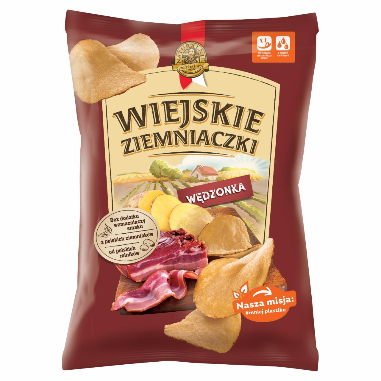 Zdjęcia - Wiejskie Ziemniaczki Chipsy ziemniaczane wędzonka 130 g