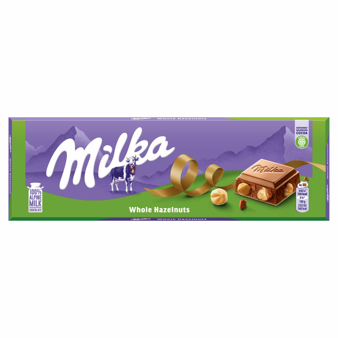 Zdjęcia - Milka Czekolada mleczna z całymi orzechami laskowymi 250 g