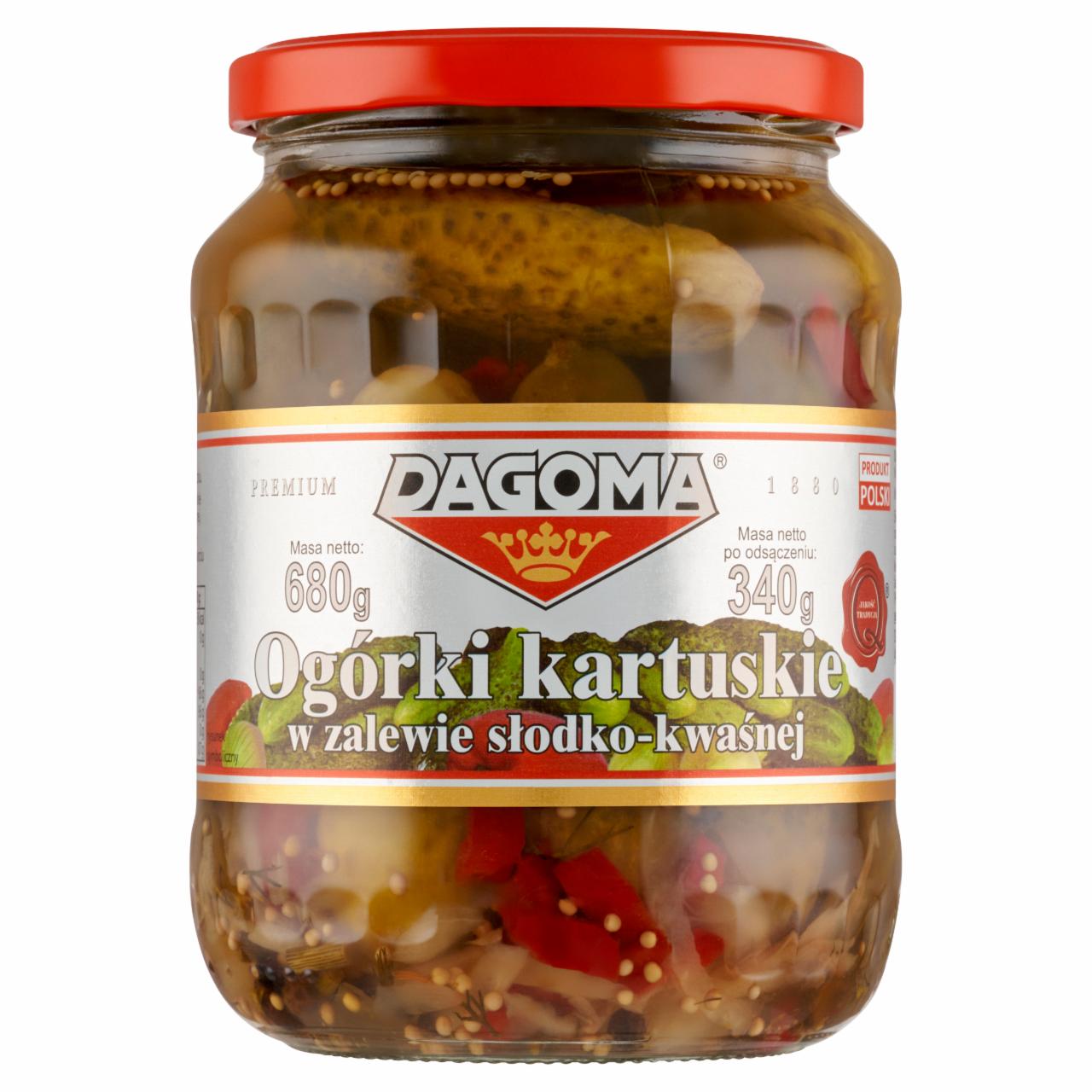 Zdjęcia - Dagoma Ogórki kartuskie w zalewie słodko-kwaśnej 680 g