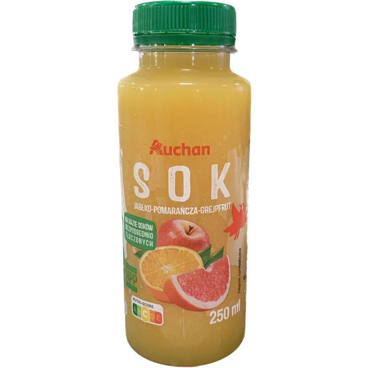 Zdjęcia - Sok jabłko pomarańcza grejpfrut Auchan