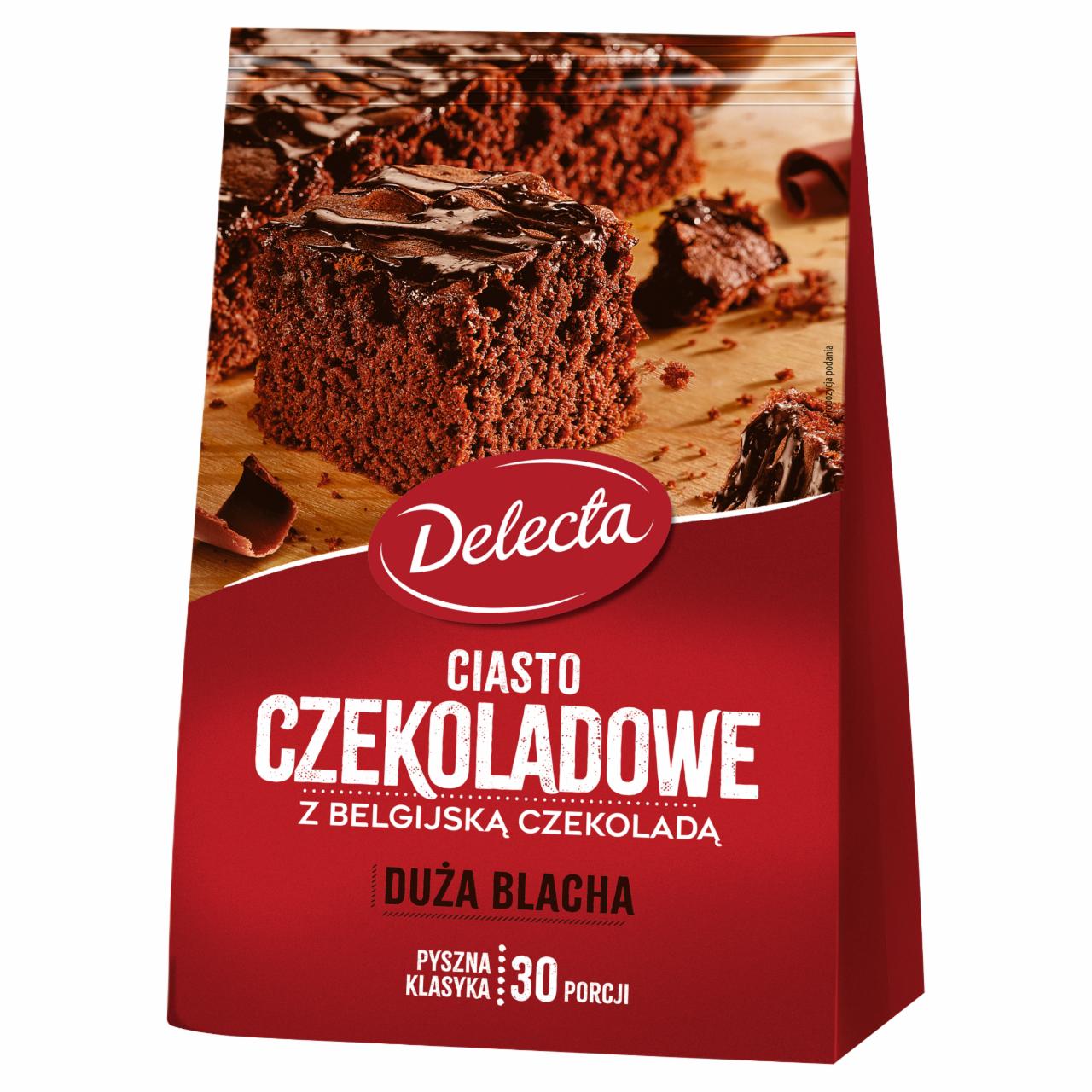 Zdjęcia - Delecta Duża Blacha Ciasto czekoladowe z belgijską czekoladą mieszanka do przygotowania ciasta 670 g