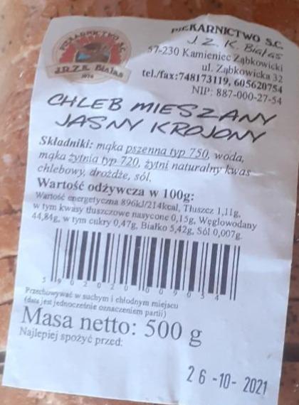 Zdjęcia - chleb mieszany jasny krojony Piekarnictwo S.C.