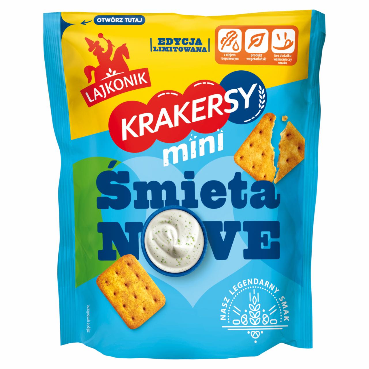 Zdjęcia - Lajkonik Krakersy mini o smaku kwaśnej śmietany i szczypiorku 100 g