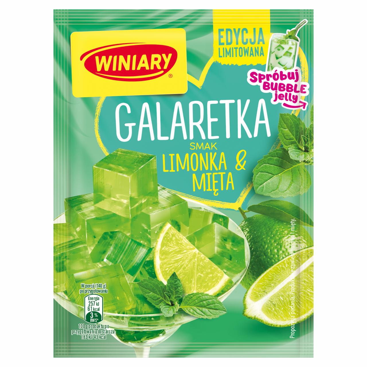 Zdjęcia - Winiary Galaretka smak limonka & mięta 47 g