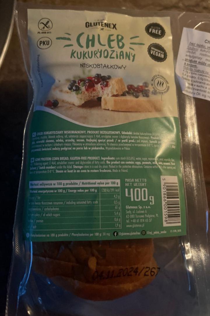 Zdjęcia - Chleb kukurydziany niskobiałkowy Glutenex