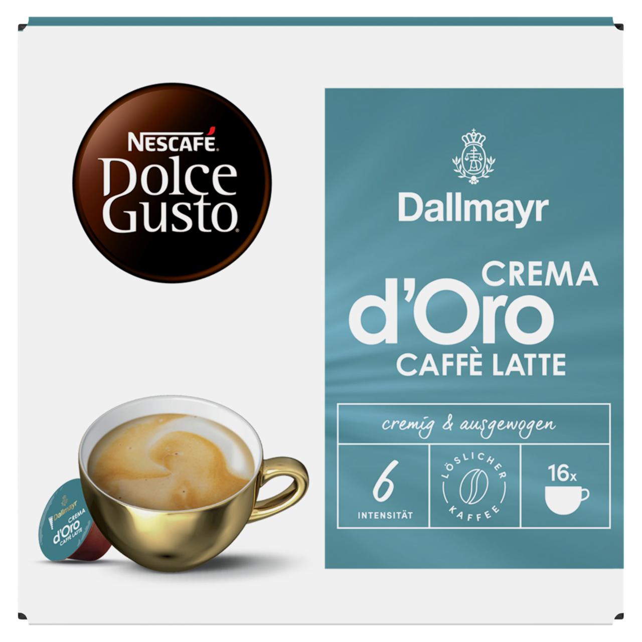 Zdjęcia - Nescafé Dolce Gusto Dallmayr Crema d'Oro Caffé Latte Pełne mleko w proszku z kawą 160 g (16 x 10 g)