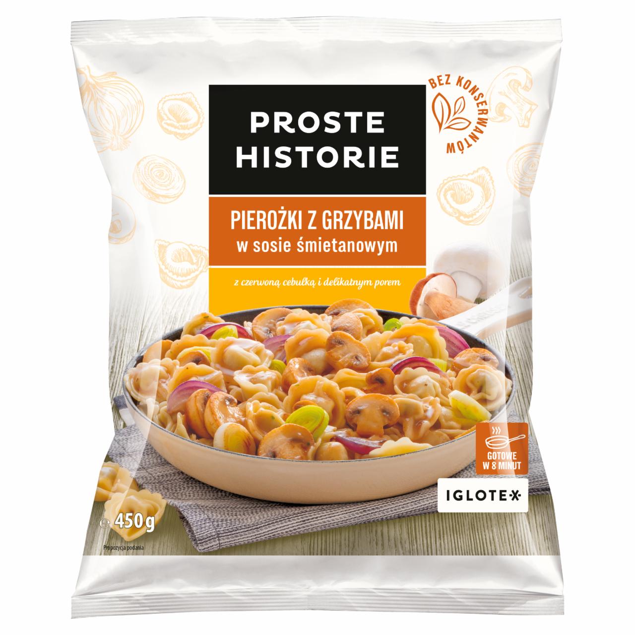 Zdjęcia - Proste Historie Pierożki z grzybami w sosie śmietanowym 450 g