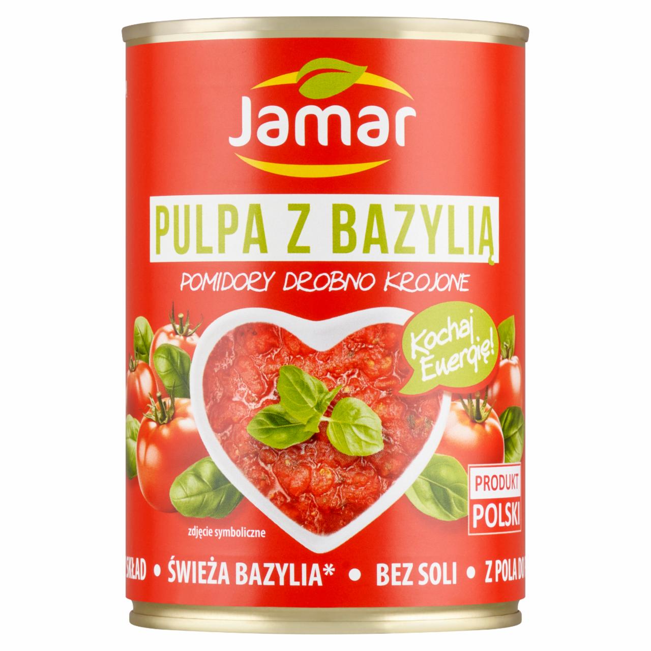 Zdjęcia - Jamar Pomidory drobno krojone pulpa z bazylią 400 g