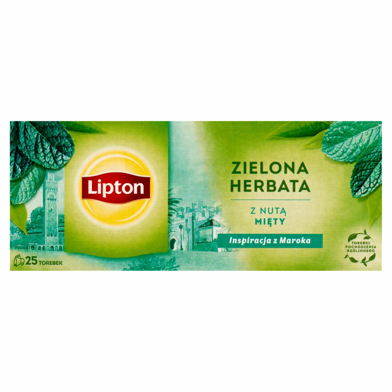 Zdjęcia - Lipton Zielona herbata z nutą mięty 32,5 g (25 torebek)