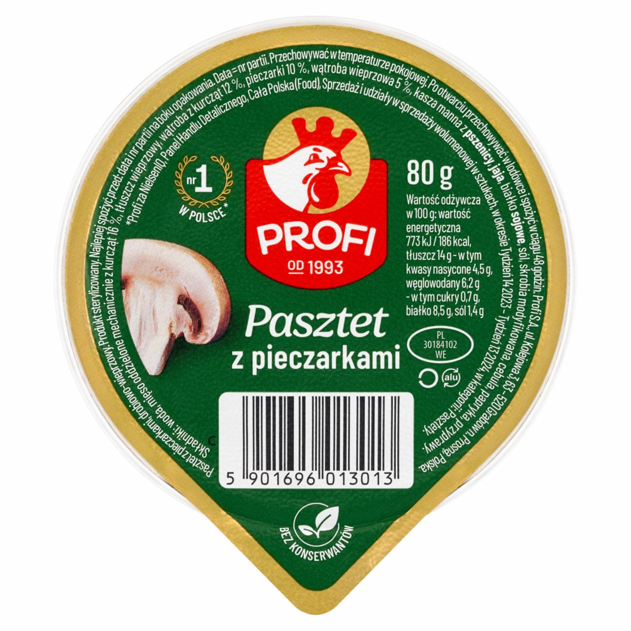 Zdjęcia - Profi Pasztet z pieczarkami 80 g