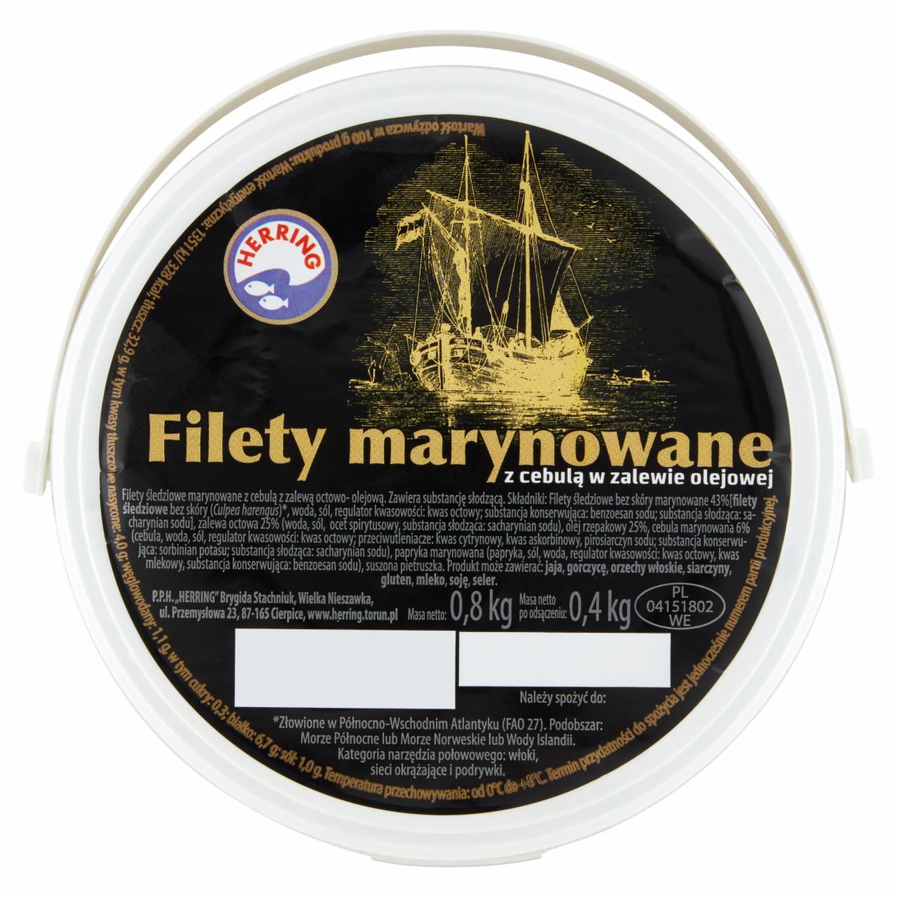 Zdjęcia - Herring Filety marynowane z cebulą w zalewie olejowej 0,8 kg