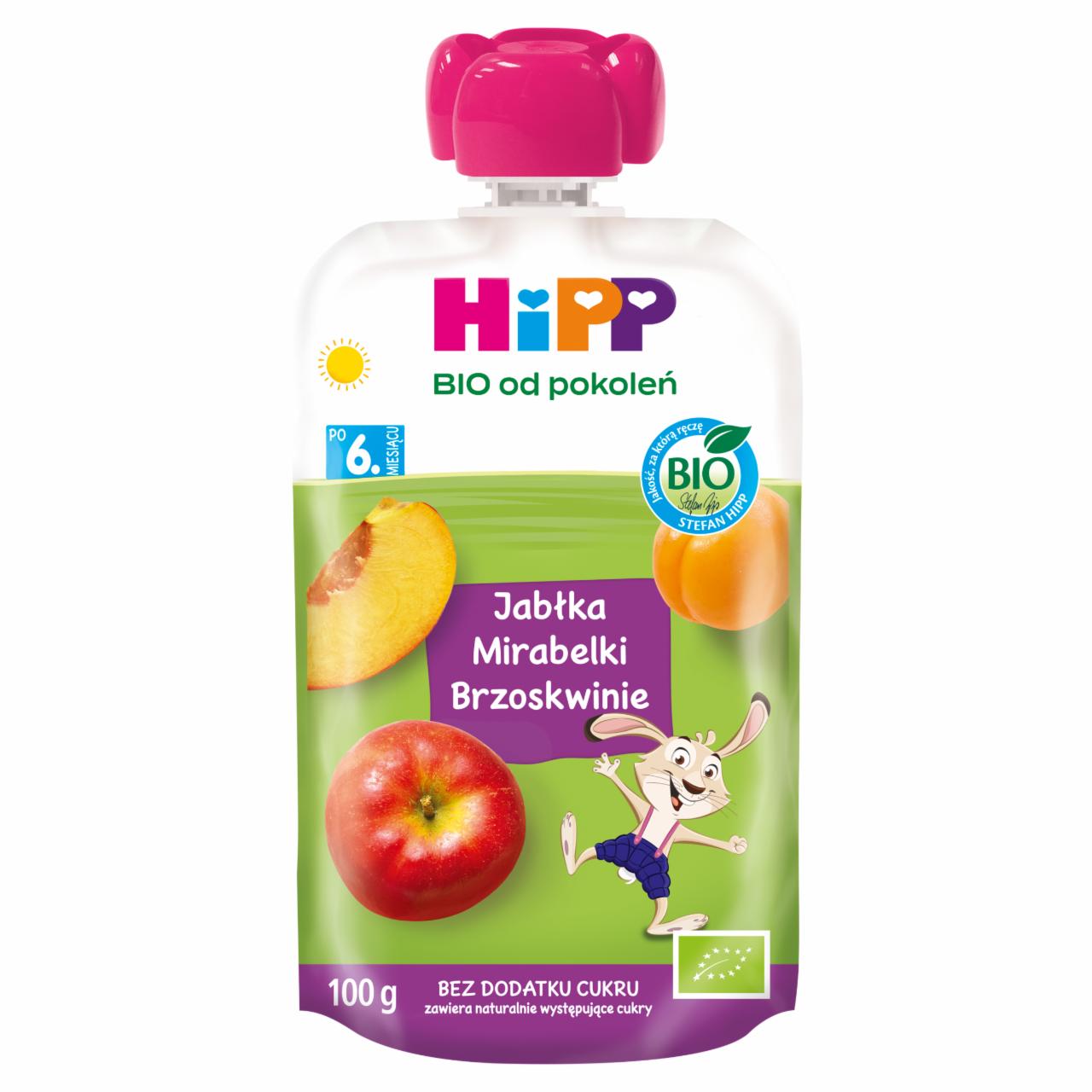 Zdjęcia - HiPP BIO Mus owocowy jabłka mirabelki brzoskwinie po 6. miesiącu 100 g