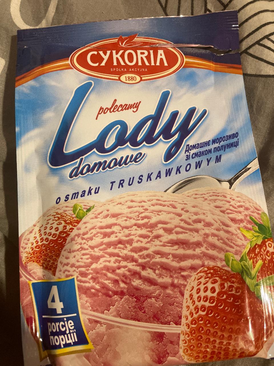 Zdjęcia - Lody domowe o smaku truskawkowym Cykoria