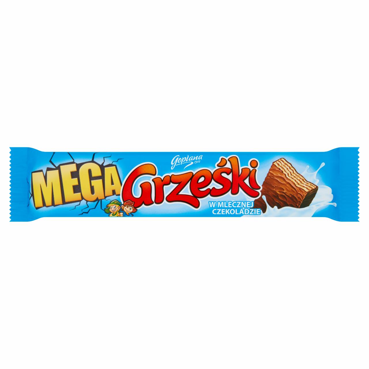 Zdjęcia - Grześki Mega Wafel przekładany kremem kakaowym w czekoladzie mlecznej 48 g