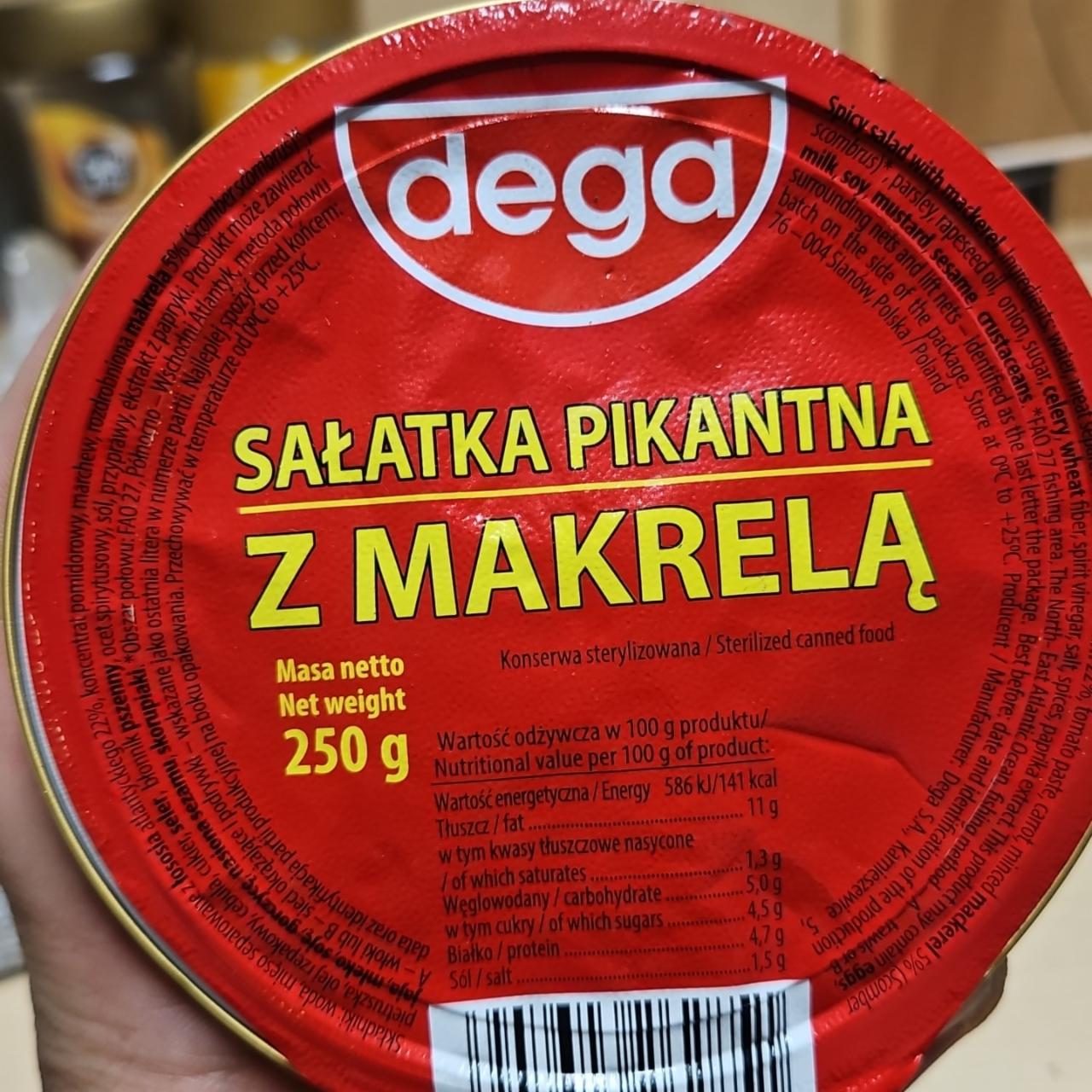 Zdjęcia - dega Sałatka pikantna z makrelą 250 g