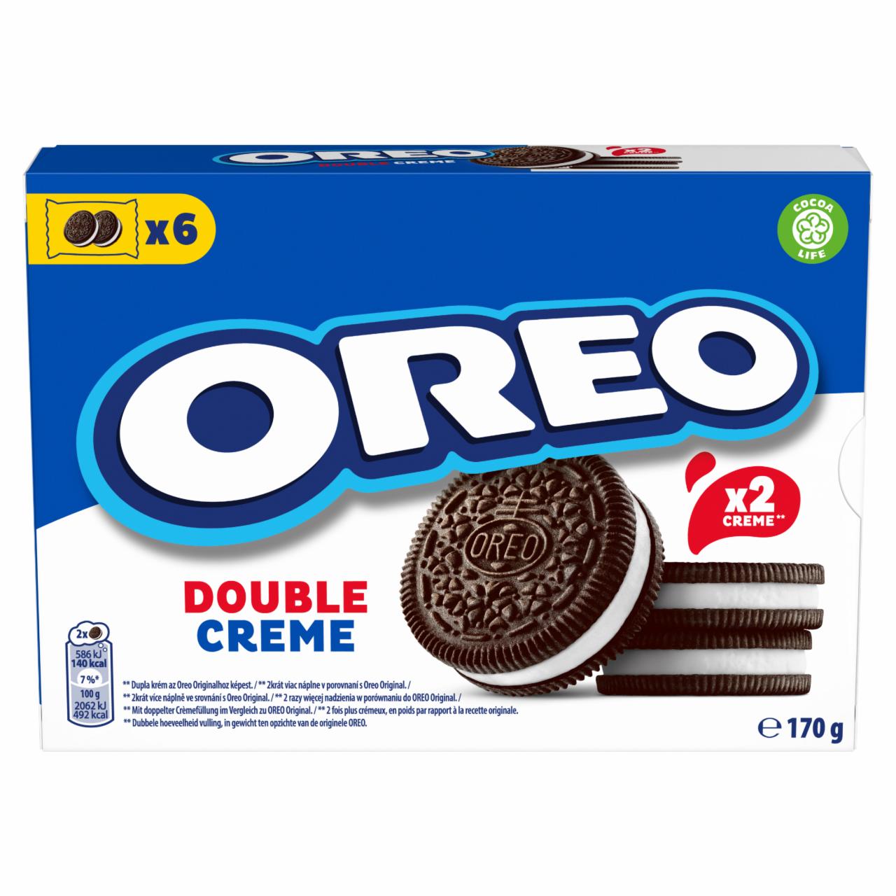 Zdjęcia - Oreo Double Ciastka kakaowe z nadzieniem o smaku waniliowym 170 g